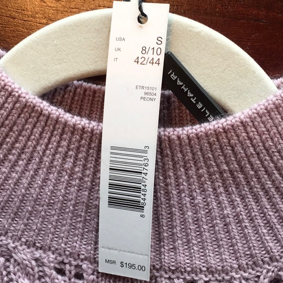 NWT Elie Tahari Lavender Crochet Sweater - Picture 3 of 4